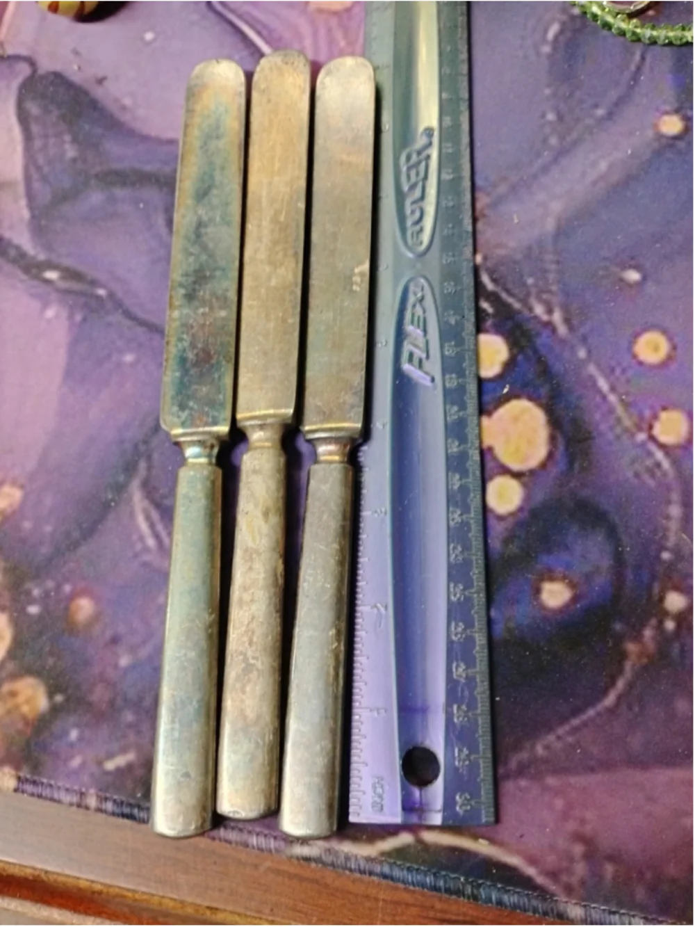 Antique Rogers‎ & Bro. 12 Waterbury Conn. Triple Plate Dinner Knives - Set of 3
